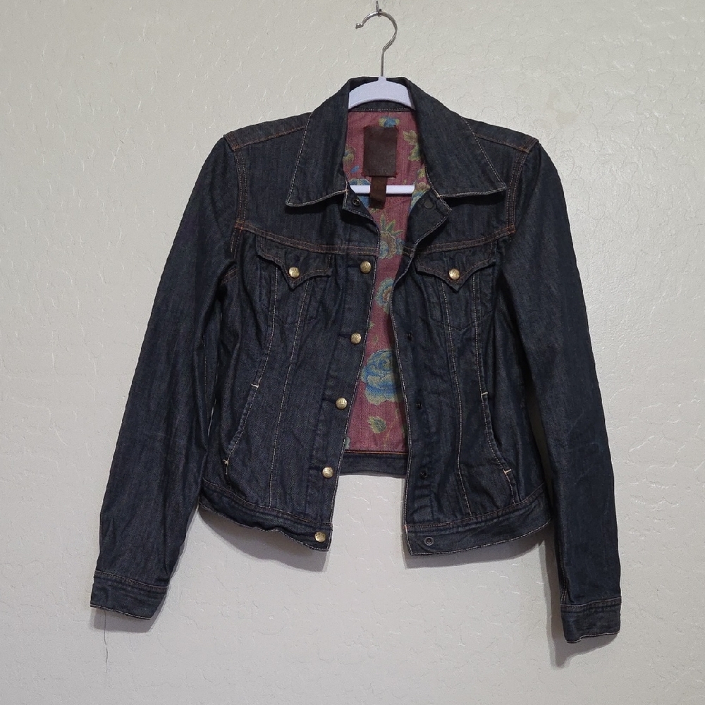 Lucky Brand Denim Jacket with Gold Accents